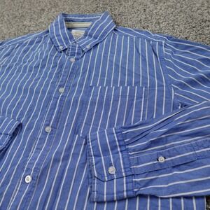 Aeropostale Shirt Mens M Blue White Long Sleeve Button Up Casual Preppy Cotton